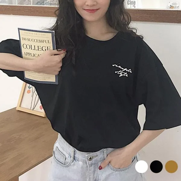 Tシャツ レディース 半袖 トップス カットソー バックプリント オーバーサイズ ビッグシルエット ラウンドネック こなれ感 黒 春 夏 秋