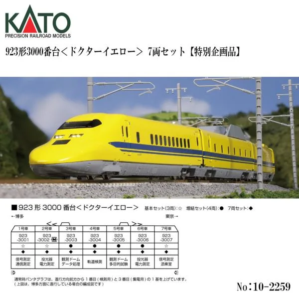 予約 2027年1月予定 No:10-2259 KATO 923形3000番台<ドクターイエロー> 7両セット 鉄道模型 Nゲージ KATO カトー