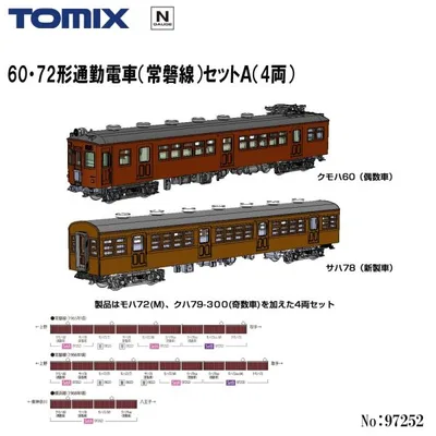 予約 2027年3月予定 No:97252 TOMIX 60・72形通勤電車(常磐線)セットA(4両) 鉄道模型 Nゲージ TOMIX トミックス