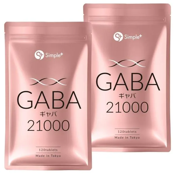 GABA ギャバ サプリ サプリメント 21000mg配合(1袋) 120粒 60日分 2袋セット 1日2粒350mg GMP認定工場製造 タブレット