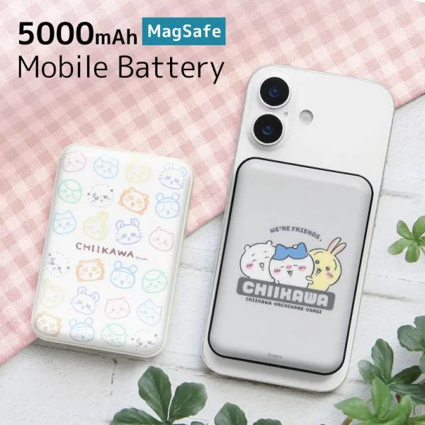 モバイルバッテリー MagSafe ちいかわ 5000mAh ワイヤレス ケーブル どちらでも充電可能 ck-106