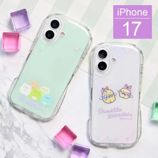iPhone17 ケース すみっコぐらし クリスタルクリアケース ソフトTPUカバー 透明 耐衝撃 アイフォン17 キャラクター スマホケース smk-211