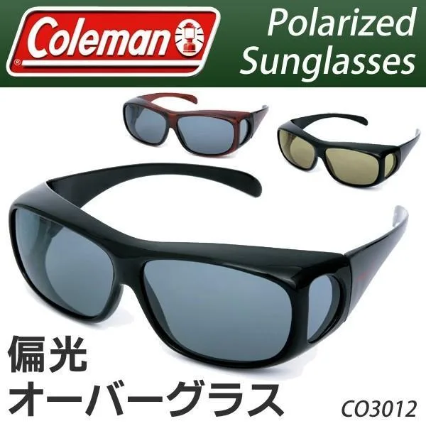 眼鏡の上から掛ける Coleman 偏光 カラー サングラス コールマン オーバーサングラス 軽量 自転車 ゴルフ 花粉 PM2.5 送料無料 100T◇ CO3012