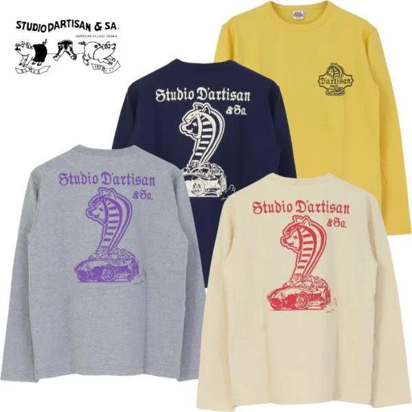 ステュディオ・ダルチザン STUDIO D'ARTISAN プリント長袖Tシャツ 8228B メンズ 日本製 コブラ 2026秋冬