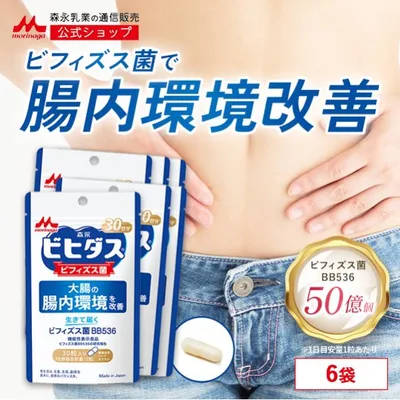 腸内環境サプリ ビフィズス菌 サプリ 【公式】森永乳業 乳酸菌 生きて届くビフィズス菌 BB536 6袋 約180日分 乳酸菌 サプリメント ビヒダス セール