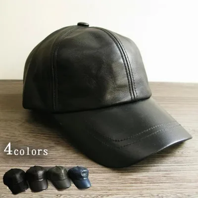 帽子 メンズ 本革 キャップ ぼうし 無地 素材感最高 人気商品 レザー キャップ 4色展開 J131- サイズ調節可能 野球帽 フリーサイズ お洒落 送料無料 父の日