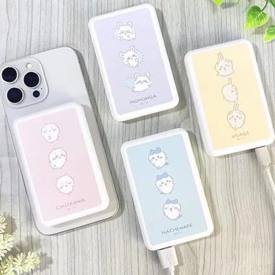 ちいかわ モバイルバッテリー ワイヤレス充電 MagSafe対応 5000mAh 充電器 MagSafe充電 コードレス 磁石ワイヤレス スマホ充電 PSE取得商品