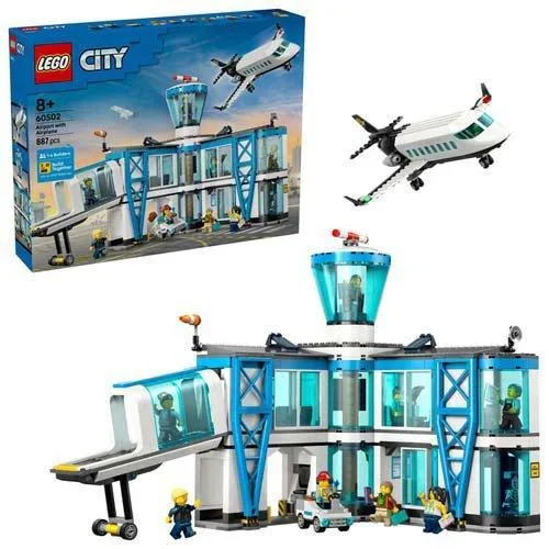 レゴ(LEGO) シティ 空港ターミナルと飛行機 おもちゃ 玩具 誕生日 プレゼント ブロック 男の子 女の子 子供 8歳 9歳 10歳 小学生 乗り物 飛行機 飛行船 60502