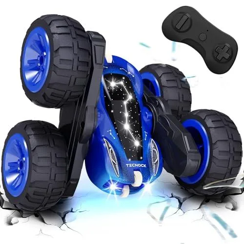 Tecnock 子供向け スタント おもちゃ ラジコンカー 360度回転 両面走行 USB Type-C充電式 4WD オフロード RCカー 男