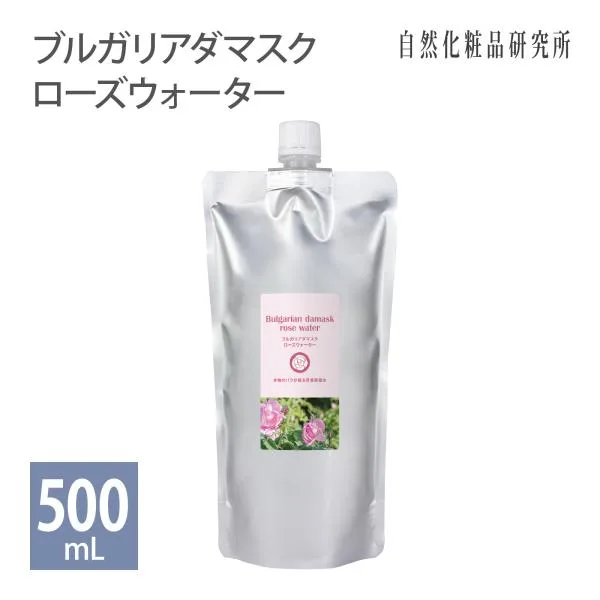 化粧水 ブルガリア ダマスク ローズウォーター 防腐剤無添加 500mL アルミパウチ 詰め替え 業務用 大容量 芳香蒸留水 ローズ水 ハーブウォーター