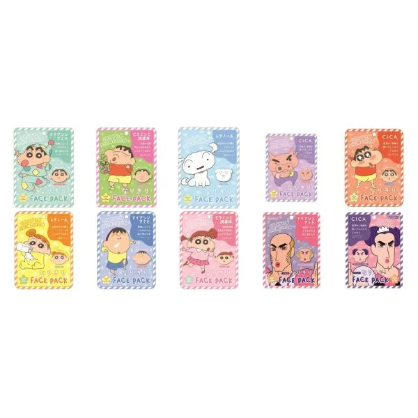 クレヨンしんちゃん フェイスパック メール便なら何枚でも¥220で全国へ シロ ぶりぶりざえもん 顔パック 日本製 ジョマ なりきり フェイスマスク 顔パック