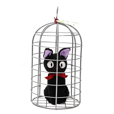 黒猫のジジ カゴ入り 座り ぬいぐるみ Mサイズ K-9355 魔女の宅急便 ジブリ公式 サンアロー