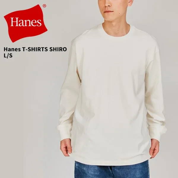 ヘインズ シロ 白T メンズ 長袖Tシャツ クルーネックロングスリーブTシャツ Hanes T-SHIRTS SHIRO メンズ トップス HM4-A201