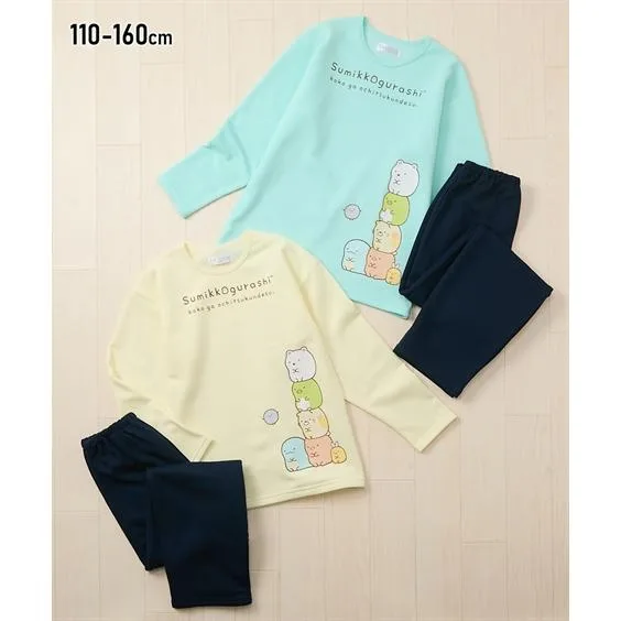 パジャマ 子供服 キッズ すみっコぐらし 裏起毛 長袖 女の子 冬 ルームウェア 部屋着 ナイトウェア | 身長110〜160cm | ニッセン nissen