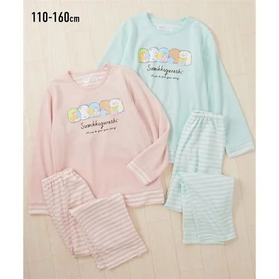 パジャマ 子供服 キッズ すみっコぐらし ダンボール ニット 長袖 女の子 ルームウェア 部屋着 ナイトウェア ニ