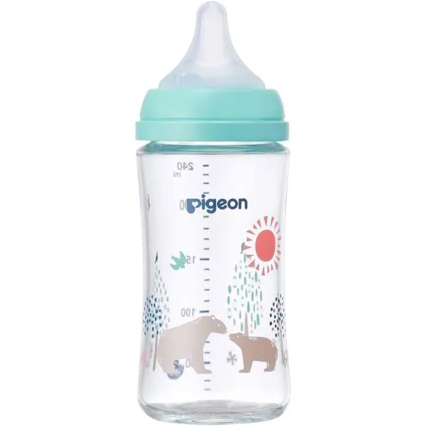 哺乳瓶 ピジョン 母乳実感 哺乳びん 240ml 3ヵ月〜 耐熱ガラス製 Bear ベアー ベビー pigeon