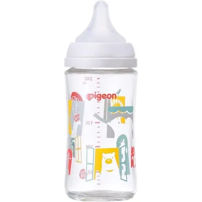 哺乳瓶 ピジョン 母乳実感 哺乳びん 240ml 3ヵ月〜 耐熱ガラス製 Zoo ズー ベビー pigeon
