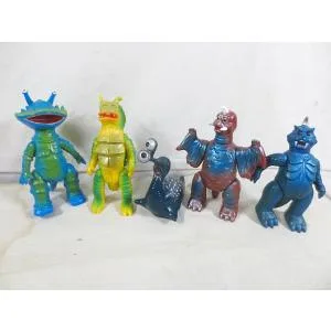 美品 ブルマァク魂 キーラ カネゴン ドラゴリー ゴメス ナメゴン ソフビ フィギュア