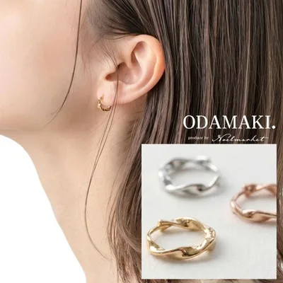 ピアス フープ 金属アレルギー対応 ニッケルフリー つけっぱなし K18 小さめ レディース アクセサリー シルバー925