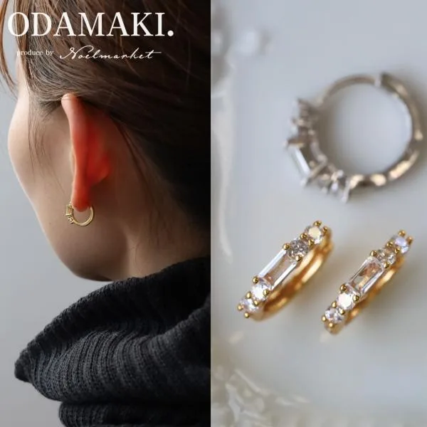 Earrings, Hypoallergenic, Leave-on Hoops, 18K Gold, Women's, 925 Silver, For Both Ears, Present, Gift