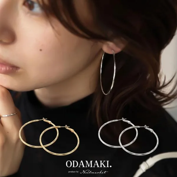 大きめ フープピアス ピアス アレルギー対応 つけっぱなし 18金 レディース 金属アレルギー シルバー925 ニッケルフリー