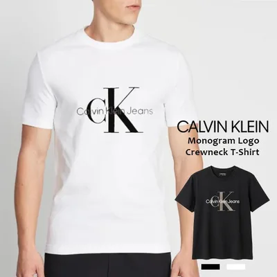 カルバンクライン tシャツ Calvin Klein メンズ ロゴT コットン クルーネック Uネック 半袖 CK ロゴ 白 黒 ブランド