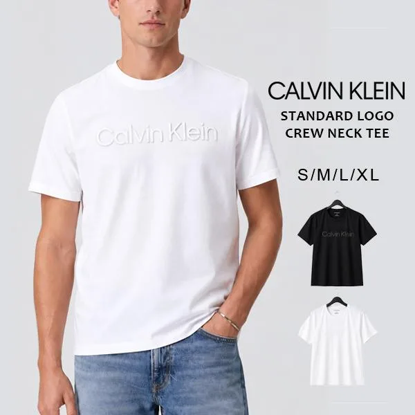 カルバンクライン Calvin Klein メンズ 半袖 ロゴ Tシャツ コットン クルーネック ホワイト ブラック CK ロゴT 40BC812