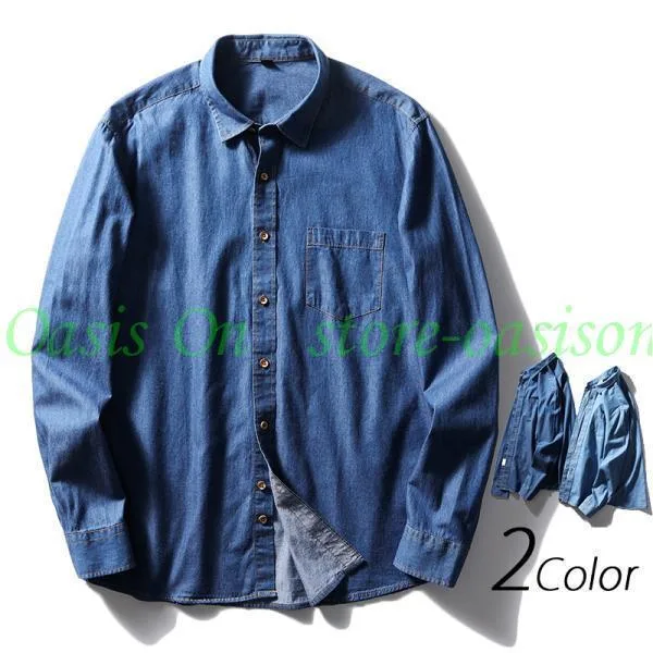 Shirt Men's Men's Shirt Long Sleeve Shirt Men's Work Shirt Long Sleeve Chambray Shirt Autumn Clothes Men's Winter