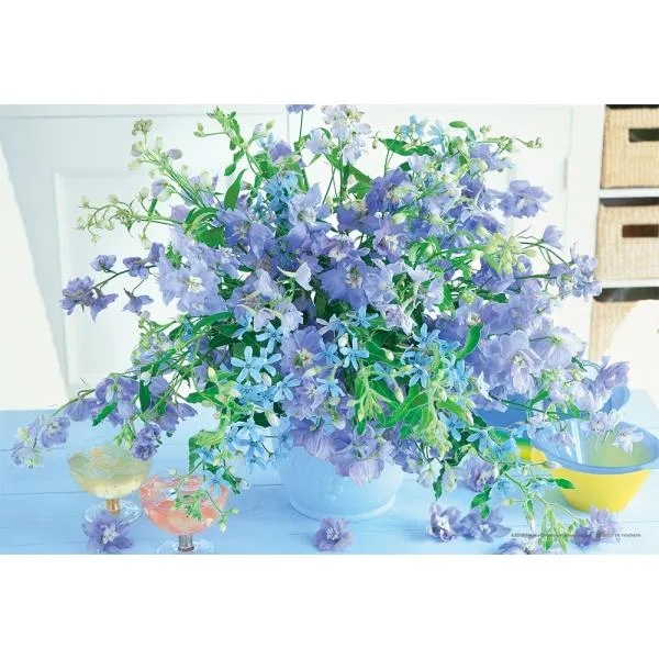 ジグソーパズル やのまん(Yanoman) 日本製300ピース 花 フラワー アイシクル ブルー (26x38cm)