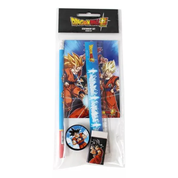 ドラゴンボール スーパー 超 文房具セット 文具セット 5点セット 鉛筆 鉛筆削り 消しゴム 定規 メモ