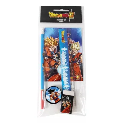 ドラゴンボール スーパー 超 文房具セット 文具セット 5点セット 鉛筆 鉛筆削り 消しゴム 定規 メモ