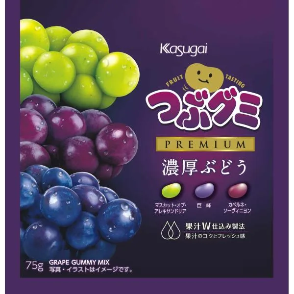 春日井製菓 つぶグミPREMIUM濃厚ぶどう 75g×10袋