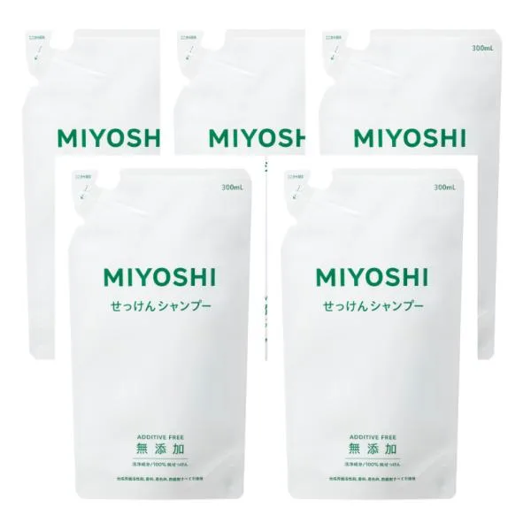 【5個】ミヨシ石鹸 無添加 せっけんシャンプー リフィル 300ml【5個】