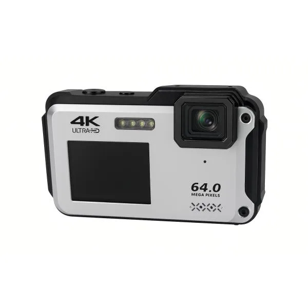 防水カメラ 4K デジタルカメラ IP68 CALS対応 工事写真 現場用 点検 防塵 耐衝撃 Wi-Fi転送 1300万画素 FaCLOSS シルバー