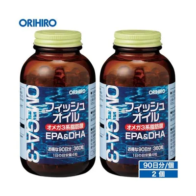 オリヒロ サプリ フィッシュオイル 徳用 360粒 90日分 2個 orihiro サプリメント epa dha オメガ3 魚油