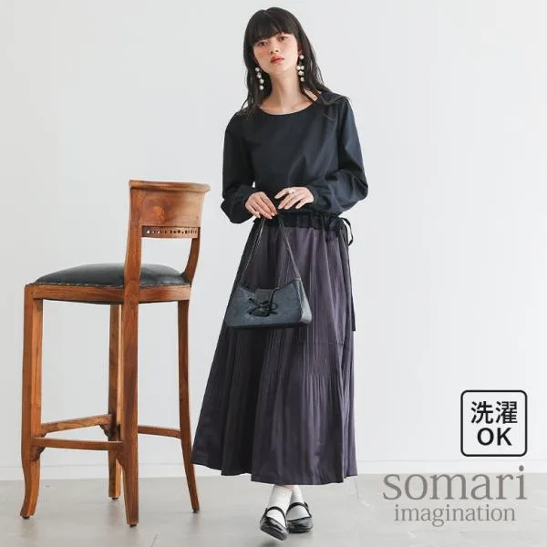 ワンピース レディース 秋 冬 春 ドレス ネイビー M〜3L ロングワンピ ロングワンピース 長袖 40代 50代 体型カバー オシャレウォーカー「メール便不可」「20」