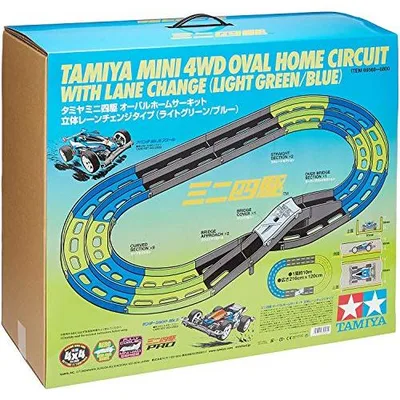 タミヤ ミニ四駆特別販売 ミニ四駆 オーバルホームサーキット 立体レーンチェンジタイプ (ライトグリーン/ブルー) 69569-000