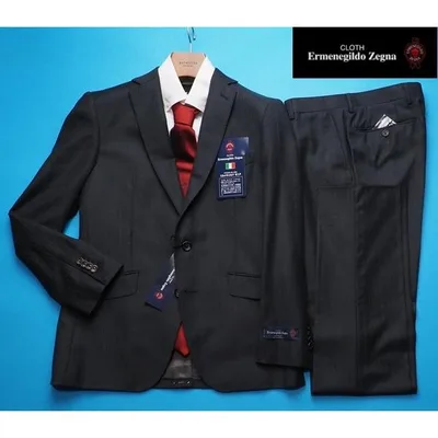 新品17.3万円 大手百貨店扱い 秋冬『Ermenegildo Zegna ゼニア ASTRUM』カシミヤ混ウール ライトフランネル スーツYA7濃灰(C) 1005071