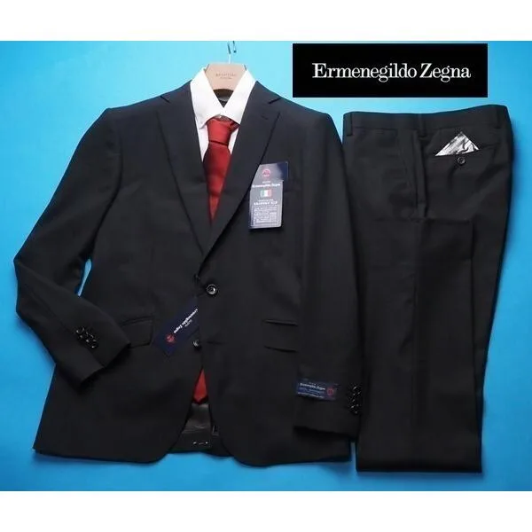 新品17.3万円 大手百貨店扱い 春夏『Ermenegildo Zegna ゼニア COOL EFFECT 伊製生地』ウール100% チェック柄 スーツYA7濃灰(C) 1505251