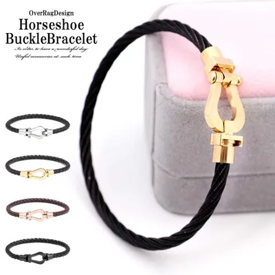 レディースブレスレット ホースシュー馬蹄バックルブレスレット レザーブレスレット レザーブレス PUレザー 馬蹄 ホースシュー プチプラ 流行 レザー