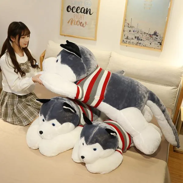 ぬいぐるみ ハスキー 抱き枕 ハスキー犬 特大 おもちゃ いぬ 動物犬 子供部屋 お誕生日 クリスマス 120cm