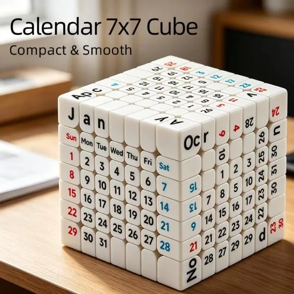 カレンダー パズルキューブ ルービックキューブ 7×7 脳トレ 知育玩具 大人 子供
