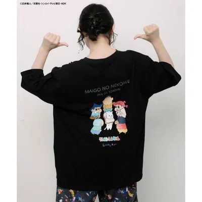 SALE レディース ファッション かわいい クレヨンしんちゃん コラボ Tシャツ トップス 462019 クレヨンしんちゃん×ScoLar カスカベ防衛隊&ネコ柄T 原宿系
