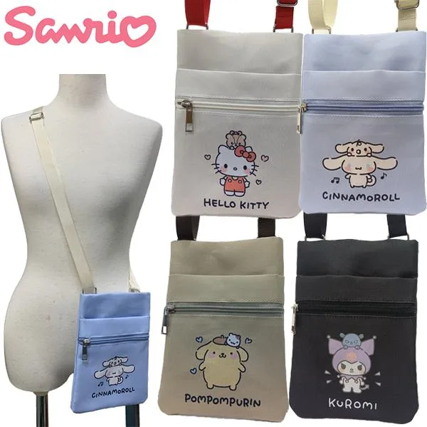 サンリオ sanrio 縦型 ミニショルダーバッグ レディース キッズ ショルダー 斜め掛け 肩掛け キティ クロミ シナモロール ポムポムプリン DF-1586 【1点までメー