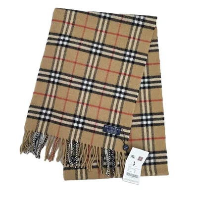 BURBERRY バーバリー ノバチェック ウール マフラー 109825 ウール ベージュ レディース 中古