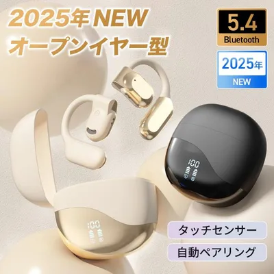 ワイヤレスイヤホン bluetooth 5.4 骨伝導 父の日 高音質 片耳 耳掛け 通話 2025 防水 伝導 iPhone Android 対応 空気伝導 最新型 オープンイヤー