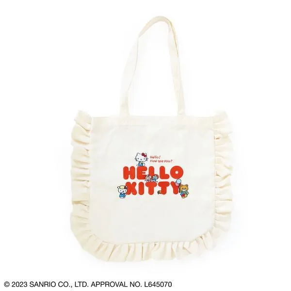 サンリオ ハローキティ フリルトートバッグ(アイボリー) Sanrio アコモデ かわいい