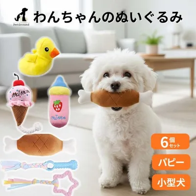 犬 おもちゃ ぬいぐるみ 6個セット 音が鳴る 噛む 歯磨き 丈夫 ストレス解消 子犬 小型犬