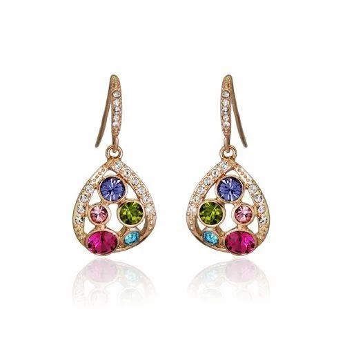ピアス レディース キュービックジルコニア フープピアス 彩石 フープ 揺れる k18 18金 金属アレルギー対応 プチルル 誕生日 プレゼント ギフト
