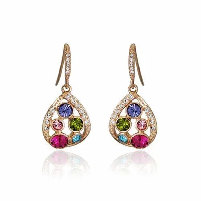 ピアス レディース キュービックジルコニア フープピアス 彩石 フープ 揺れる k18 18金 金属アレルギー対応 プチルル 誕生日 プレゼント ギフト